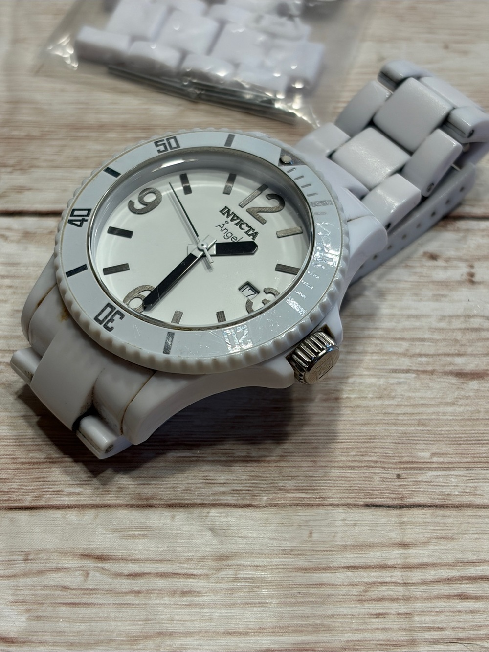 Invicta White Women's Sport Watch with Ceramic-Look Bracelet